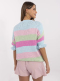 Blauer Pullover mit 3/4 Ärmeln