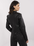 Stylische schwarze Kunstlederjacke