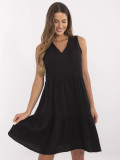 Elegantes schwarzes ausgestelltes Kleid
