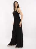Stylische schwarze Hose mit hohem Bund
