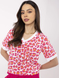 Stylische Bluse mit kurzen Ärmeln in Rosa