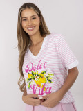 Stylische rosa Bluse mit V-Ausschnitt