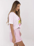 Stylische rosa Bluse mit V-Ausschnitt