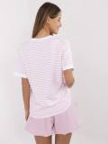 Stylische rosa Bluse mit V-Ausschnitt