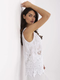 Weiße Boho-Bluse mit Spitze und Stickerei