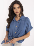 Elegante blaue Bluse aus Tencel