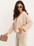 Beiger eleganter Pullover mit V-Ausschnitt