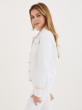 Weiße Jeansjacke mit Kragen