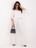 Weißes gestreiftes Set mit Bluse und weiten Hosen