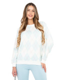 Damen-Sweatshirt in Mint mit geometrischem Muster