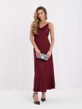 Bordeauxfarbenes Midi-Kleid mit verstellbaren Trägern