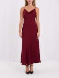 Bordeauxfarbenes Midi-Kleid mit verstellbaren Trägern