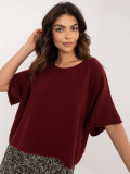 Eleganter bordeauxfarbener Pullover mit 3/4-Ärmeln