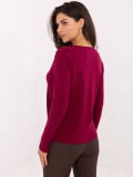 Eleganter bordeauxfarbener Pullover mit V-Ausschnitt
