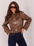Braune Übergangsjacke aus Kunstleder