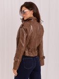 Braune Übergangsjacke aus Kunstleder