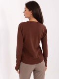 Brauner Pullover mit V-Ausschnitt