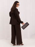 Braunes dreiteiliges Set mit Top, Hemd und Hose