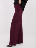 Bordeauxfarbene Wide-Leg-Hose mit hohem Bund