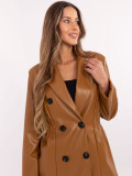 Eleganter Camel-Blazer mit Futter und doppelreihigem Verschluss