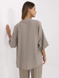Beige Bluse mit 3/4-Ärmeln