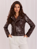 Braune Übergangsjacke aus Kunstleder