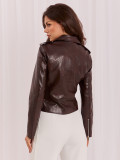 Braune Übergangsjacke aus Kunstleder