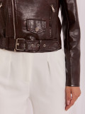 Braune Übergangsjacke aus Kunstleder