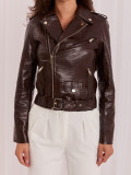 Braune Übergangsjacke aus Kunstleder