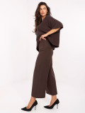 Elegante braune Hose mit hohem Bund