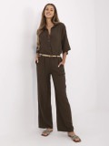 Elegante braune Hose mit hohem Bund