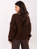 Brauner Cardigan mit Volant