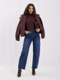 Dunkelblaue Mom Jeans mit hohem Bund