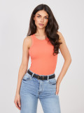 Geripptes ärmelloses Top in Orange