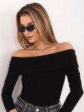 Schwarze Off-Shoulder-Bluse