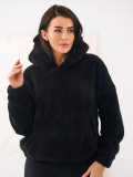 Schwarzes Kapuzen-Sweatshirt mit Tasche