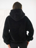 Schwarzes Kapuzen-Sweatshirt mit Tasche