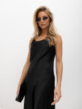Elegantes schwarzes Midi-Kleid mit verstellbaren Trägern