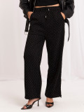 Schwarze Wide-Leg-Sweatpants mit Applikation
