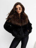 Elegante kurze Wolljacke mit Futter, schwarz