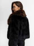 Elegante kurze Wolljacke mit Futter, schwarz