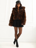 Orangefarbene Wolljacke mit Kapuze