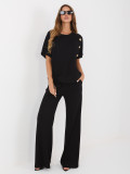 Schwarzes Set Bluse und Hose