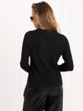 Eleganter schwarzer Polo-Pullover mit Kragen