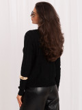 Eleganter schwarzer Strickpullover mit Knöpfen