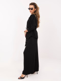 Elegantes schwarzes Set mit Hemd und weiter Hose