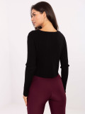 Eleganter schwarzer Pullover mit V-Ausschnitt