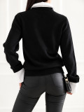 Eleganter schwarzer Polo-Pullover