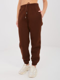 Damen-Sweatpants mit hohem Bund, braun