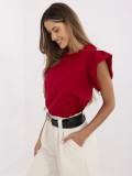 Elegante rote Bluse mit Rüschen